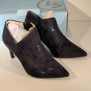 Life Stride Nicolette Black Suede Ankle Boots